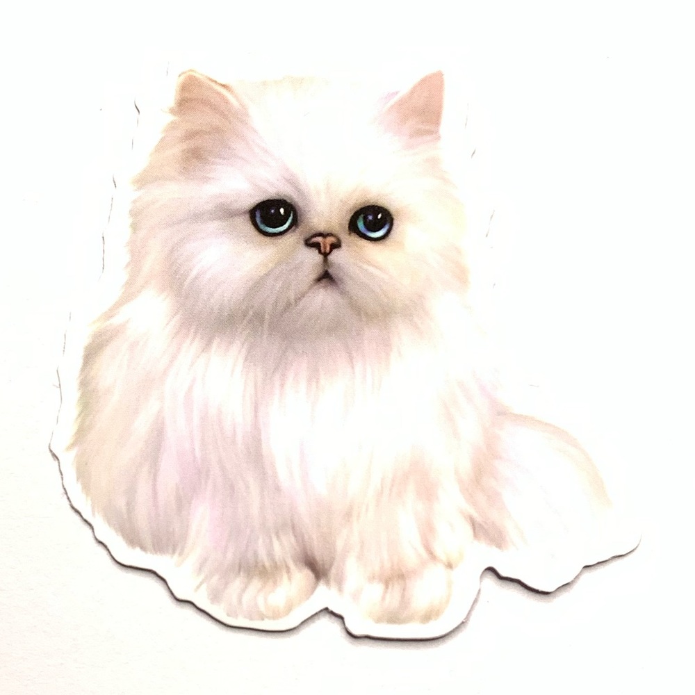White Cat Vinyl Sticker